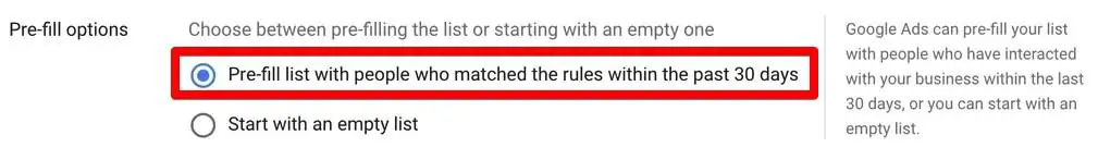Pre-fill list with people who matched the rules within the past 30 days