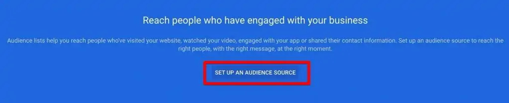 Setting up Audience Source