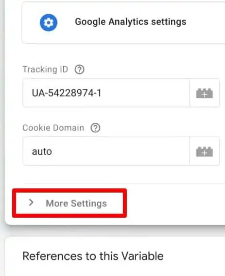 After selecting which Tracker ID to use Go to More Settings