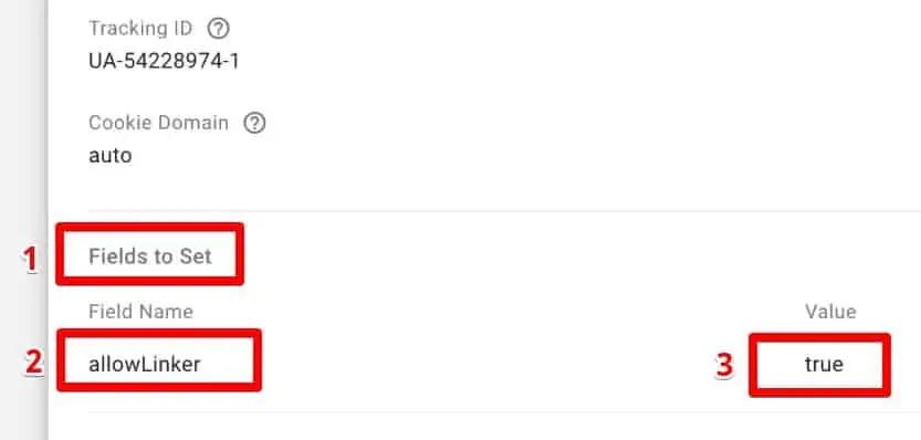 Go to Fields to Set and choose allowLinker and set the value into true