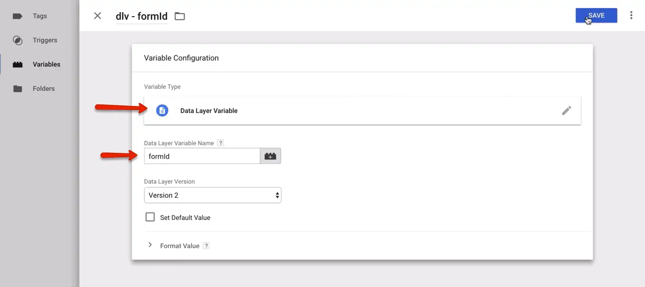 formID datalayer variable
