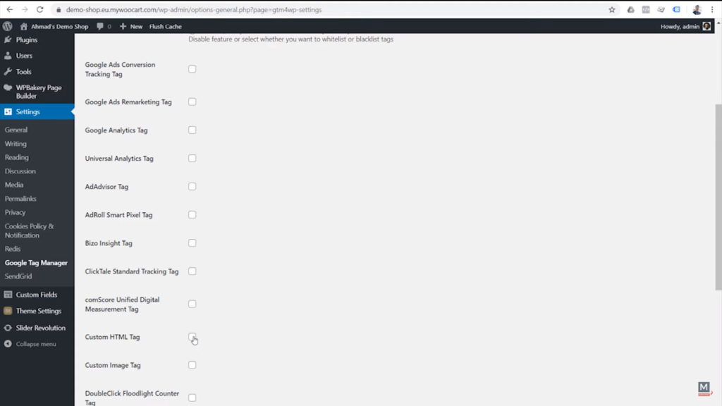 google-tag-manager-for-wordpress-plugin-select-custom-html-tag
