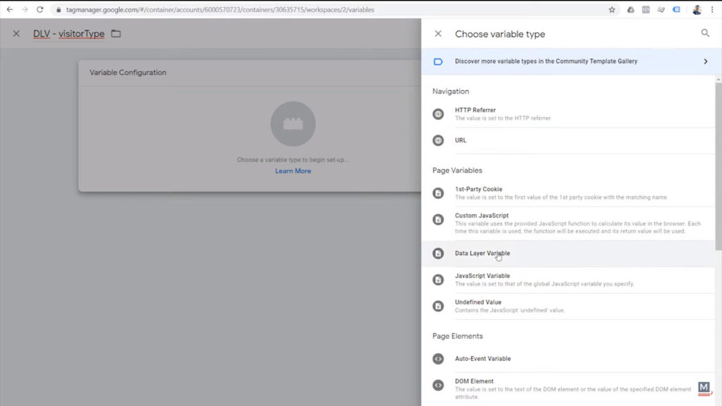 select-data-layer-variable