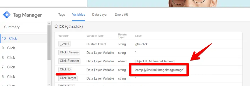 click-id-variable