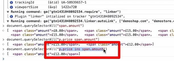 Screenshot of Chrome Dev Tools showing copy the string found through CSS selection