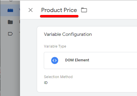 Screenshot showing how to name the GTM varaiable