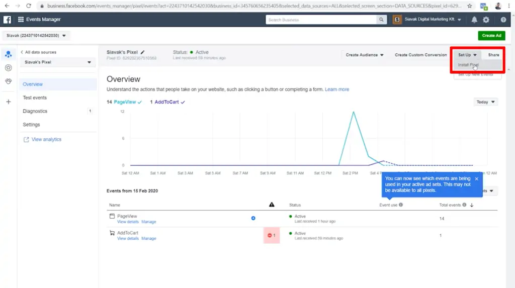 Screenshot of manually installing Meta pixel with Google Tag Manager