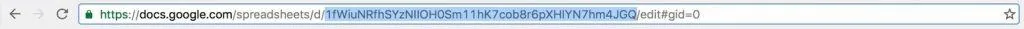 Google Sheet URL with sheet ID segment highlighted