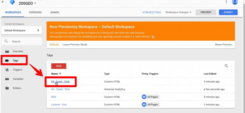 Adding Action to Facebook Tag