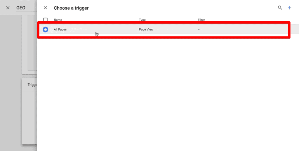 All Pages trigger in Google Tag Manager