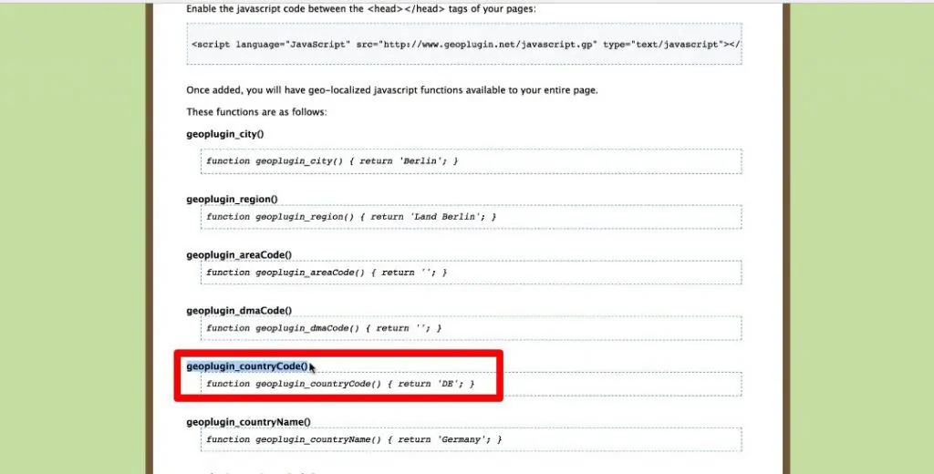 Executing function geoplugin_countryCode()
