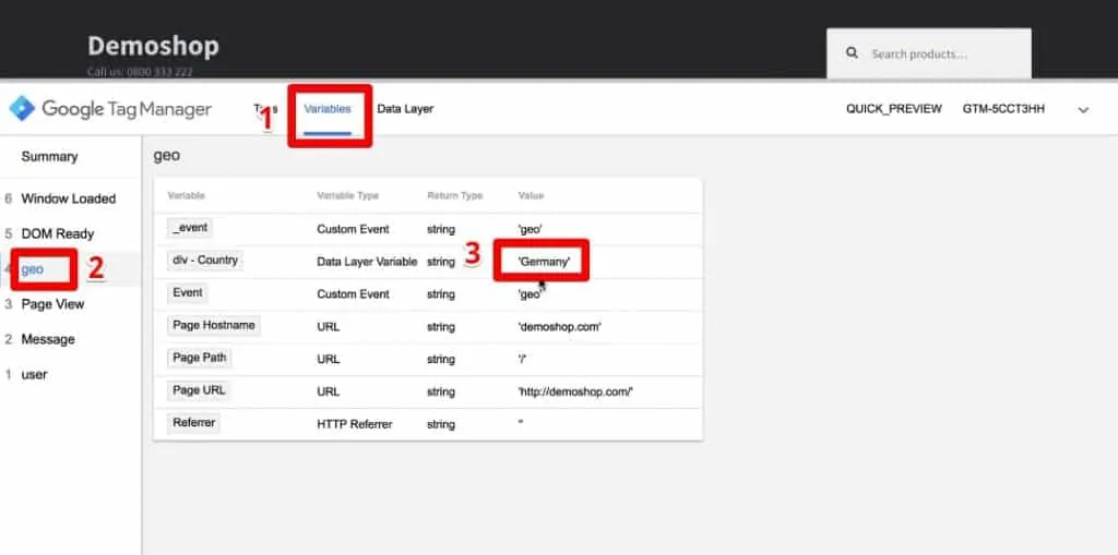 Value of the Variable under Variables menu is updated