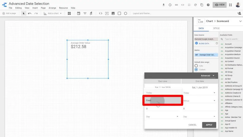 The Fixed period option being selected