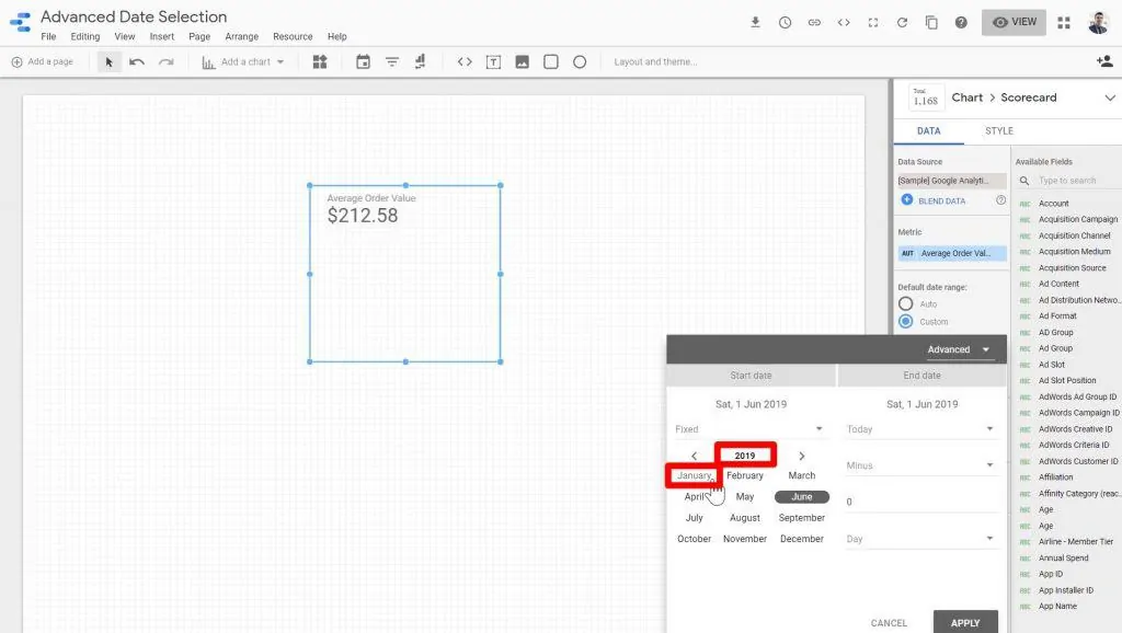 January 2019 being selected as the start date