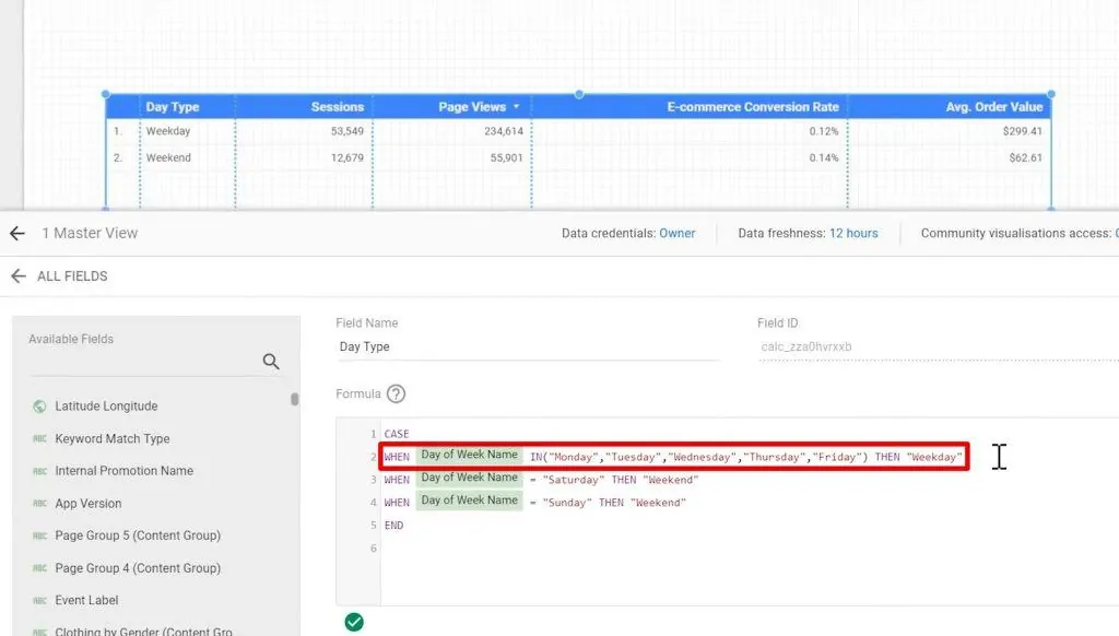 A new in case statement code being added into the code window
