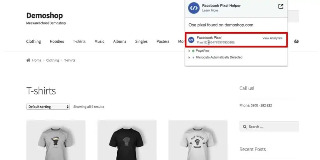 Copying the Pixel ID from the Facebook Pixel Helper extension