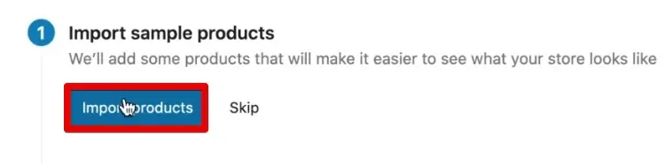 Importing sample products to the demo eCommerce website