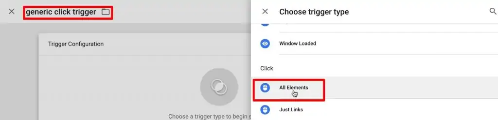 Creating an All Elements trigger to track button clicks in Google Tag Manager