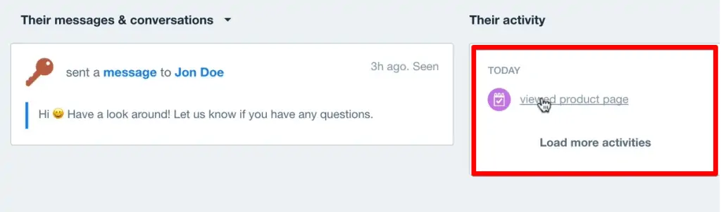 New event tracked under the user account in Intercom