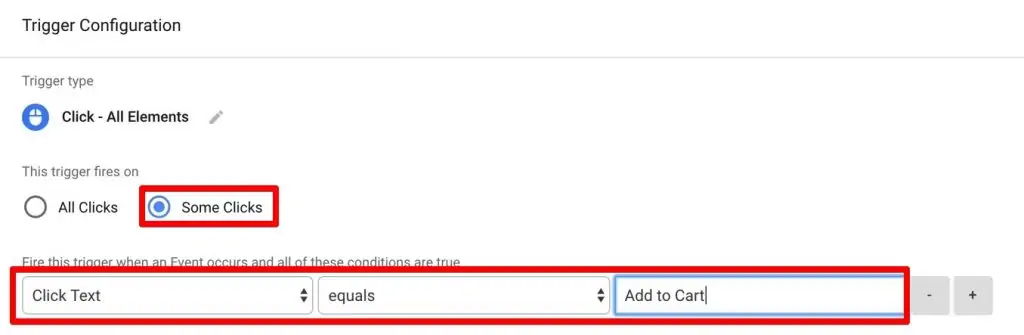 Trigger Configuration for click variables in Google Tag Manager