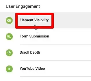 Element Visibility trigger for Google Tag Manager