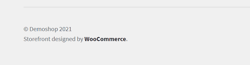 Link to the theme creator WooCommerce in the footer of website