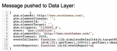 The link click event data pushed to the data layer of Google Tag Manager