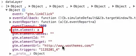 gtm.element for the link is a in the JavaScript Console of Google Chrome