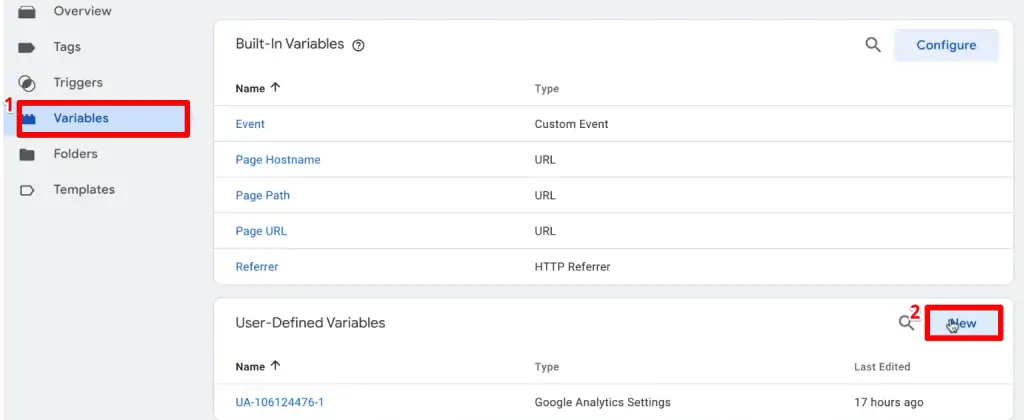 Creating a new variable on Google Tag Manager to track outbound link clicks