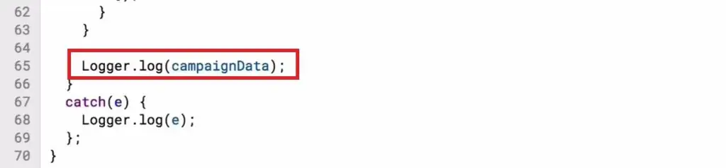 Adding a Logger function to display campaign data