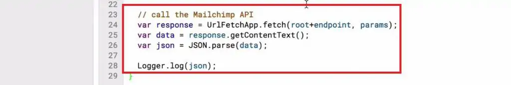 Calling the MailChimp API in Script editor to display the received data