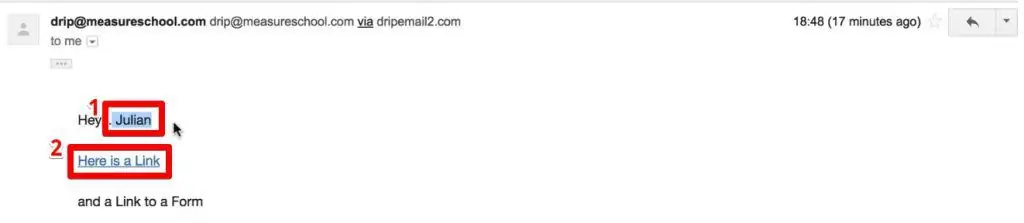 Name and link customized for users by adding variables as query parameters