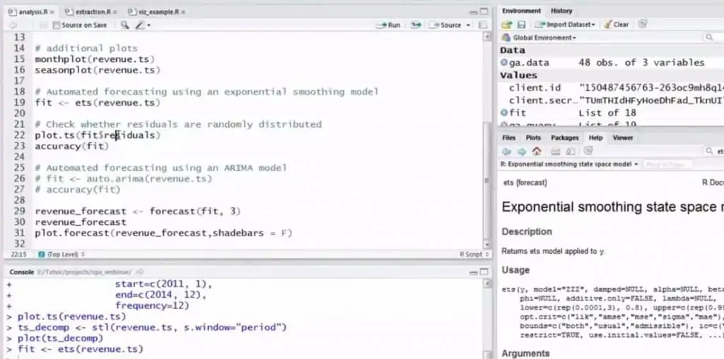 Programming the reports using R language for advanced statistics