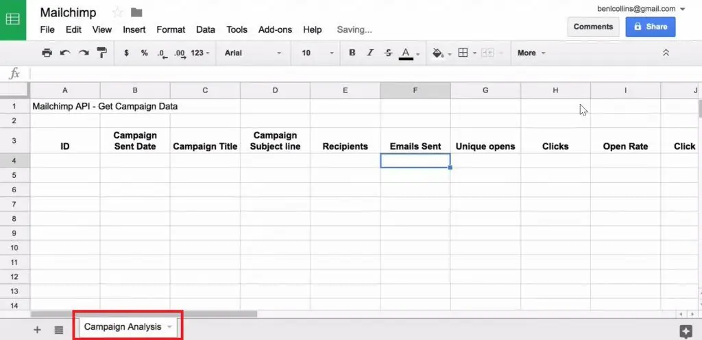 Renaming the Google Sheet