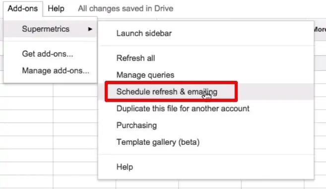 Schedule refresh & emailing feature of SupermetricsÂ