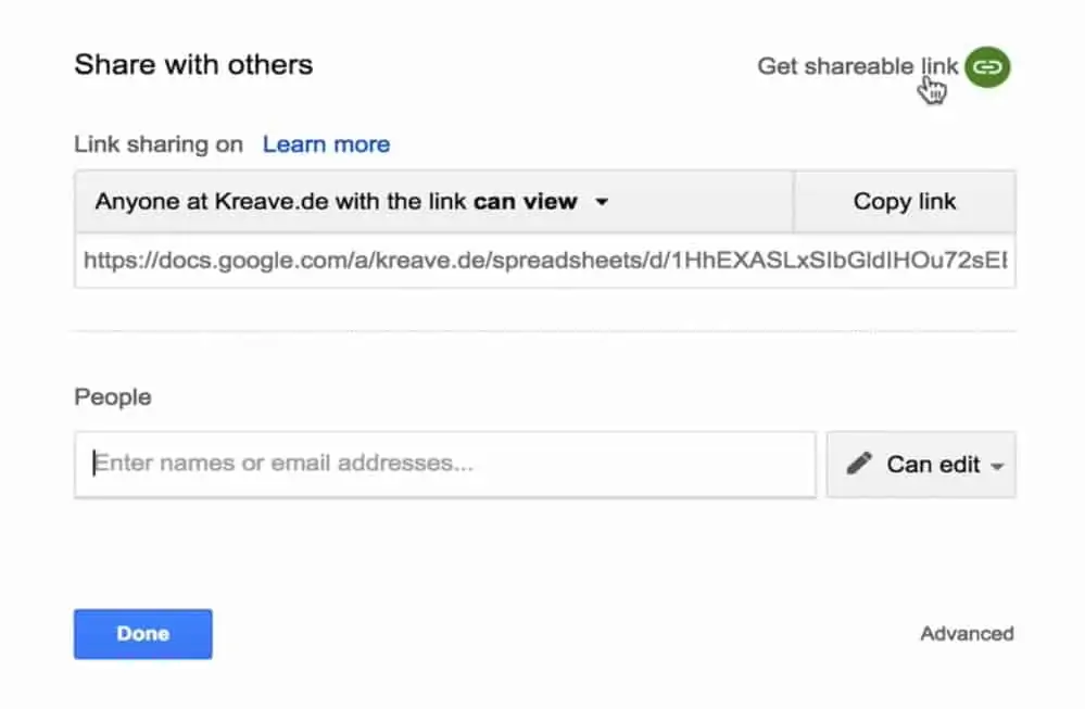 Sharing Google Sheets with other users