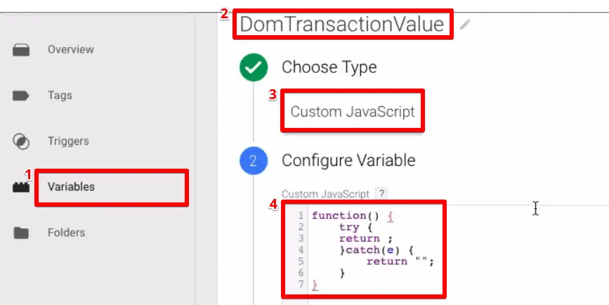 Configuring the JavaScript variable by adding a code