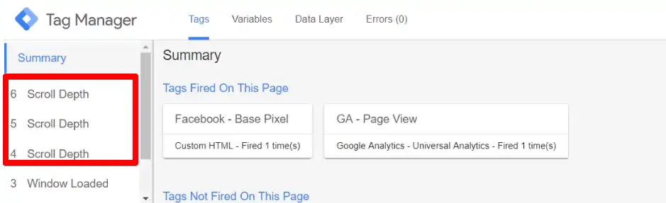Multiple scroll depth triggers fire in the Preview mode of Google Tag ManagerÂ