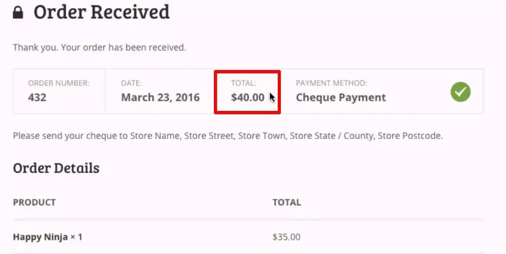 Total order value of the product purchased on demo shop