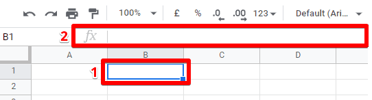 Function field of the selected cell in Google Sheets