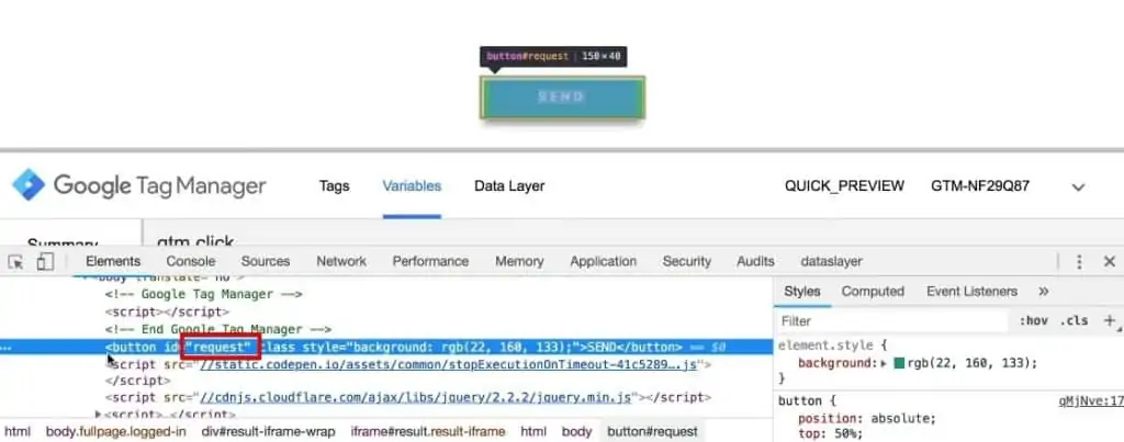 Accessing the element ID from the Data Layer of an element