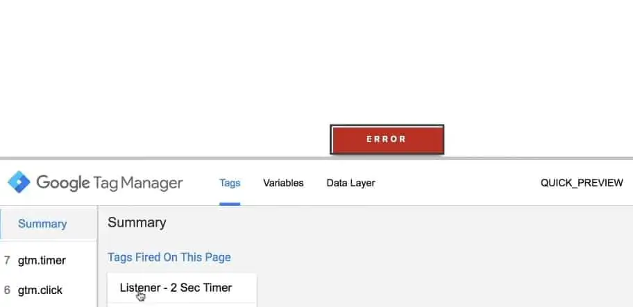 Verifying unfired Tags on Google Tag Manager for unsuccessful trigger timer
