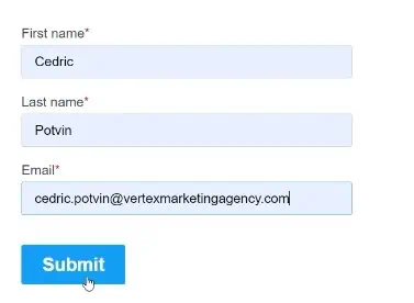 Filling the information of the website to generate the lead event