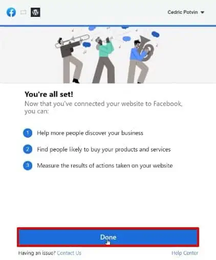 Finishing the configuration of a new plugin to the WordPress portal of the website