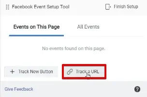 Using the Track a URL method to set up a new event from the Meta Business Manager account