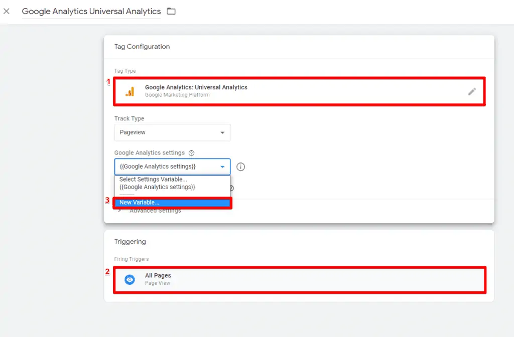 Configuring a Google Analytics Tag with an All Pages trigger from Google Tag Manager