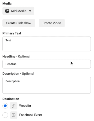 Configuring manual parameters in non-dynamic ads for ad set budget optimized campaignsÂ