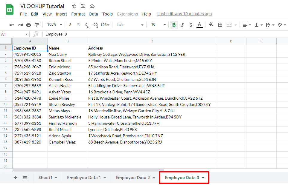 Verifying data from the sub sheet 3 on a spreadsheet to do a VLookup function