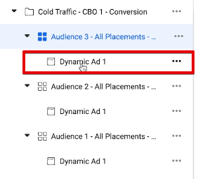 Verifying the functioning of a CBO campaign by accessing the dynamic ads of the campaign
