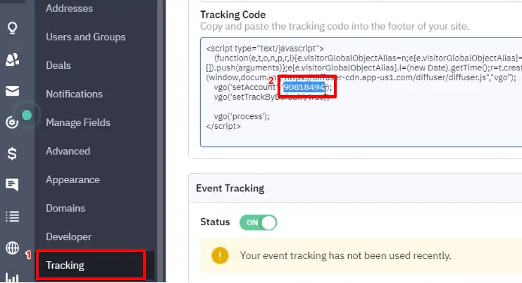 Accessing Account ID from Tracking information in ActiveCampaign account